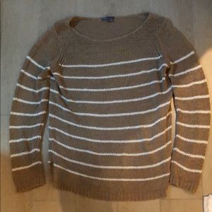 Slub knit cotton striped sweater